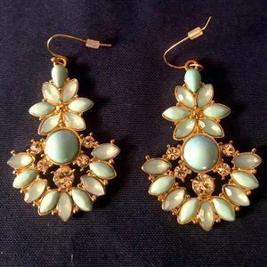 Beautiful Teal Chandelier Earrings